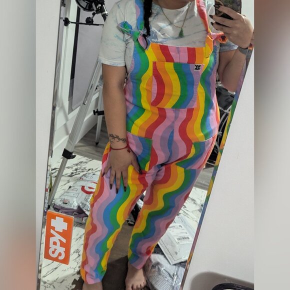 Lucy & Yak Rainbow Dungarees US 12 - Picture 3 of 4